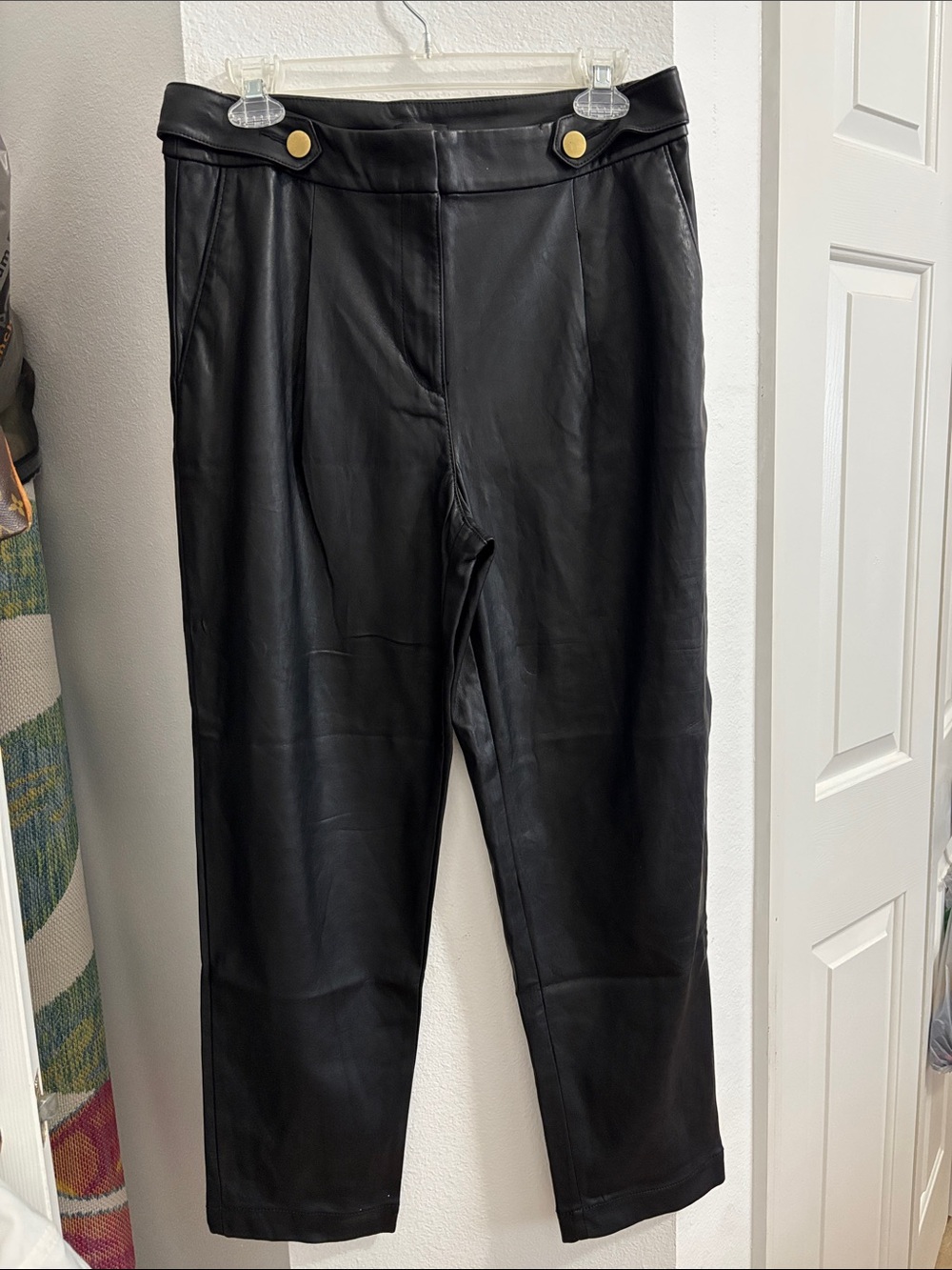 Loft Black Leather High-Waist Pants
